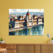 ブダペスト水彩画 キャンバスプリント (インサイチュ (リビング))