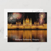 ブダペスト議会ハンガリー花火 ポストカード (正面/裏面)