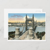 ブダペスト1910ハンガリーヴィンテージエリザベス橋 ポストカード (正面/裏面)