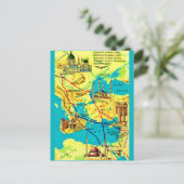 ブダペスト アテネ カイロ ヴィンテージマップ ポストカード (スタンド正面)