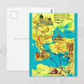 ブダペスト アテネ カイロ ヴィンテージマップ ポストカード (正面/裏面)