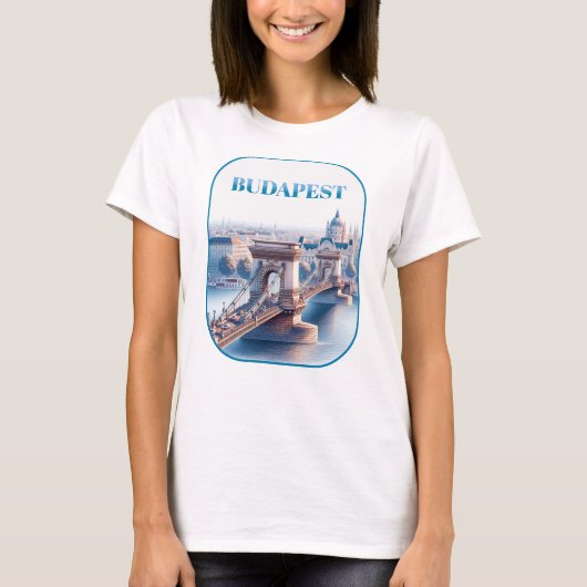 ブダペスト セーチェーニ鎖橋 Tシャツ (正面)