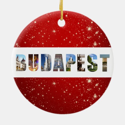 ブダペスト・ハンガリー旅行写真クリスマス セラミックオーナメント (裏面)