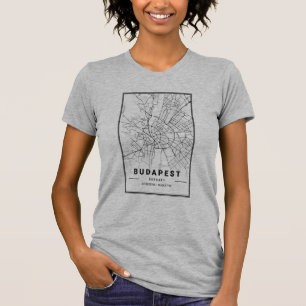 ブダペスト·ハンガリー·シティ·マップ ミニマリストアート Tシャツ