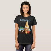 ブダペスト ハンガリー 議会 青 旅行 Tシャツ (正面フル)