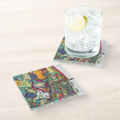 ブダペスト、ハンガリー|都市地図 ガラスコースター (アングル)