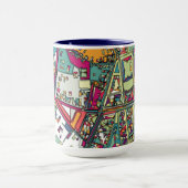 ブダペスト、ハンガリー|都市地図 マグカップ (中央)