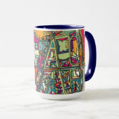 ブダペスト、ハンガリー|都市地図 マグカップ (正面右)