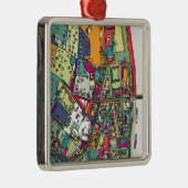 ブダペスト、ハンガリー|都市地図 メタルオーナメント (右)