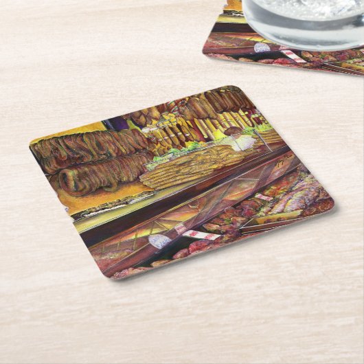 ブダペスト·ピグ スクエアペーパーコースター (アングル)