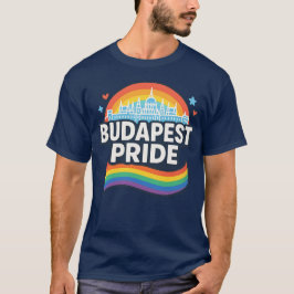 ブダペスト プライド LGBTQ+ レインボー スカイライン Tシャツ