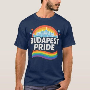 ブダペスト プライド LGBTQ+ レインボー スカイライン Tシャツ