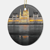 ブダペスト(黒、白、黄)のライト セラミックオーナメント (左)