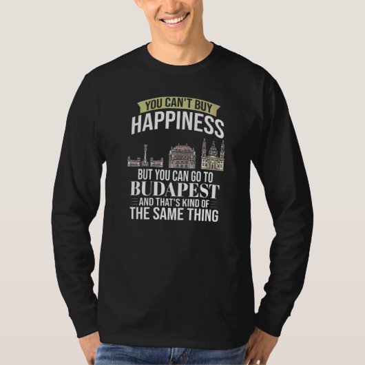 ブダペストHungary City Skyline Map Travel Tシャツ (正面)