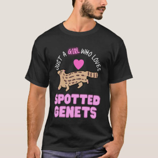 ブチハイエネコを愛する女の子の柄シャツ Tシャツ