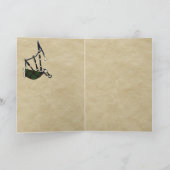 ブチャンバッジ&タータンチェックパーソナライズされたカード カード (内部)