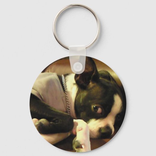 ブチ キーホルダー 丸 (正面)