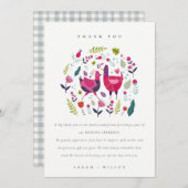 ブッエレガントクフォークファームフローララブバード結婚ズ サンキューカード (正面/裏面)