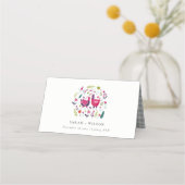 ブッエレガントクフォークファームフローララブバード結婚ズ プレイスカード (正面)