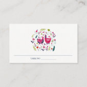 ブッエレガントクフォークファームフローララブバード結婚ズ プレイスカード (裏面)