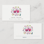 ブッエレガントクフォークファームフローララブバード結婚ズ プレイスカード (正面/裏面)
