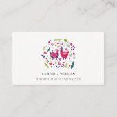 ブッエレガントクフォークファームフローララブバード結婚ズ プレイスカード (正面)