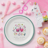 ブッエレガントクフォークファームフローララブバード結婚ズ ペーパープレート (パーティー)