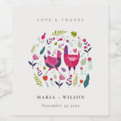 ブッエレガントクフォークファームフローララブバード結婚ズ ワインラベル (シングルラベル)