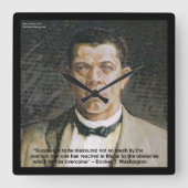 ブッカーTワシントン&サクセス引用文ウォールクロック スクエア壁時計 (正面)