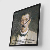 ブッカーTワシントン&サクセス引用文ウォールクロック スクエア壁時計 (傾斜)