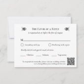 ブッキングハートモノグラム図書館結婚式RSVPカード 出欠カード (正面)