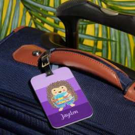 ブックおたくヘッジホッグパープルハウスキッドバッグラベル ラゲッジタグ