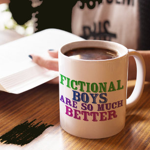 ブックおもしろいワーム・フィクションの男の子がずっと優れる コーヒーマグカップ