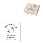 ブックが名前に属するアドレス蔵書票Unicorn ラバースタンプ (押印)