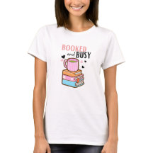 ブックとコーヒーに囲まれた読書好きTシャツ