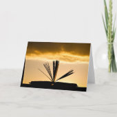 ブックとサンセットの写真を開く カード (正面)