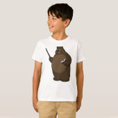 ブックとポインタで先生としてベア Tシャツ (正面フル)