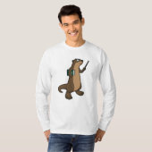 ブックとポインタを先生としてタップ Tシャツ (正面フル)