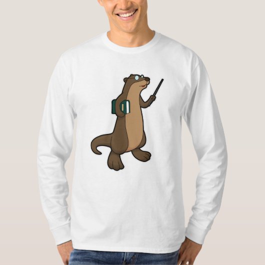 ブックとポインタを先生としてタップ Tシャツ (正面)