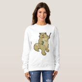 ブックとポインタを先生として使用する犬 スウェットシャツ (正面フル)