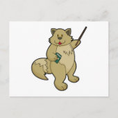 ブックとポインタを先生として使用する犬 ポストカード (正面)