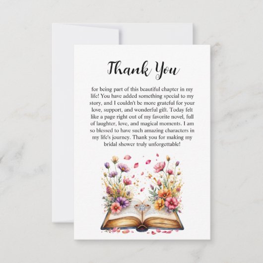 ブックとリングをテーマにした感謝のカードです。 招待状 (正面)