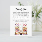 ブックとリングをテーマにした感謝のカードです。 招待状 (スタンド正面)