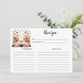 ブックとリングテーマのエレガントなレシピカード 招待状 (スタンド正面)