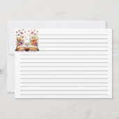 ブックとリングテーマのエレガントなレシピカード 招待状 (裏面)