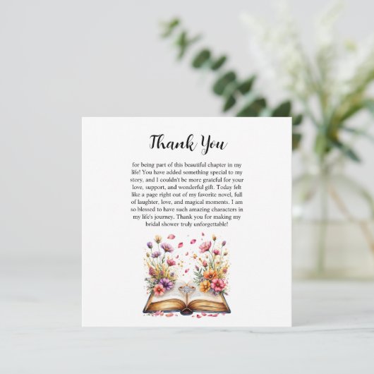 ブックとリング テーマの感謝カード サンキューカード (スタンド正面)