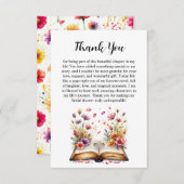 ブックとリング テーマの感謝カード 招待状 (正面/裏面)