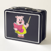 ブックと先生としての豚 メタルランチボックス (裏面)