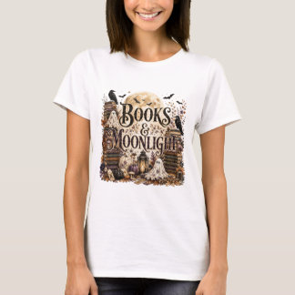 ブックと月光のオートムンリーディングTシャツ Tシャツ
