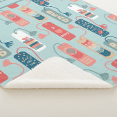 ブックと読のテーマ付きブックマパターン(の模様が)あるーク シェルパブランケット (3/4)